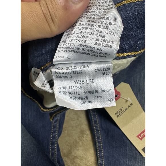 NWT $59 MEN LEVI’S 505-1064 REGULAR STRETCH BLUE JEANS PANT DENIM 38x30 - Picture 4 of 6